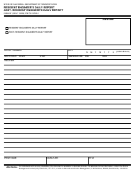 Document preview: Form CEM-4501 Resident Engineer's Daily Report or Assistant Resident Engineer's Daily Report - California