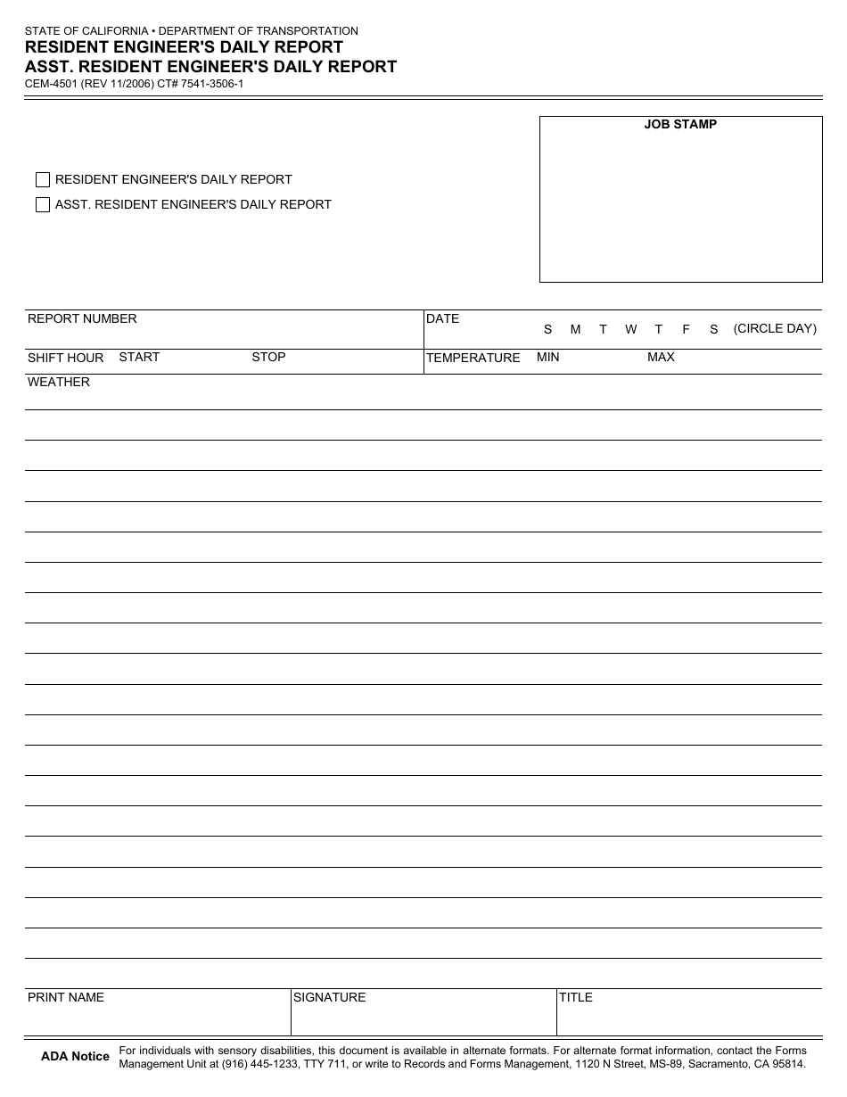 Form CEM-4501 - Fill Out, Sign Online and Download Fillable PDF ...