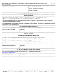 Form CEM-5773 &quot;Americans With Disability Act (Ada) Project Compliance Certification&quot; - California