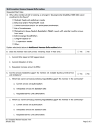 Supported Living Services (Sls) Exception Review Request Form - Colorado, Page 2