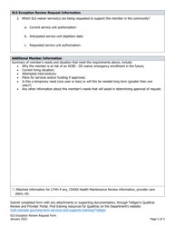 Supported Living Services (Sls) Exception Review Request Form - Colorado, Page 3