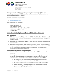 Instructions for Scope-Of-Service Rate Adjustment Application Form - Colorado, Page 2