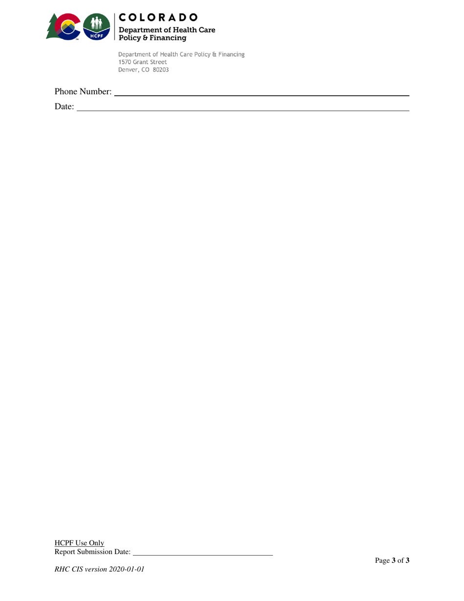 Application for Scope-Of-Service Rate Adjustment Application Form and Attestation Statement - Rural Health Clinic - Colorado, Page 3