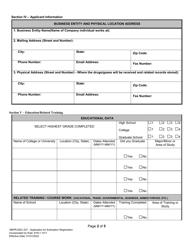 Form DBPR-DDC-227 Application for Exemption Authorization - Florida, Page 2
