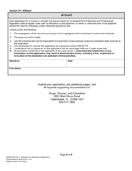 Form DBPR-DDC-227 Application for Exemption Authorization - Florida, Page 5