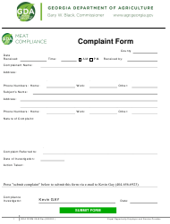 GDA Form 2345 Complaint Form - Georgia (United States)