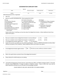 Form DHS6000 Discrimination Complaint Form - Hawaii