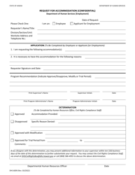 Document preview: Form DHS6009 Request for Accommodation (Confidential) - Hawaii