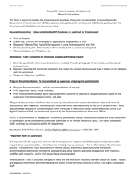Form DHS6009 Request for Accommodation (Confidential) - Hawaii, Page 2