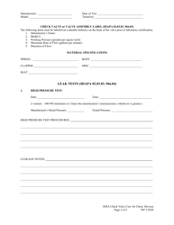 Independent Laboratory Check Valve Certification Form - Idaho, Page 2