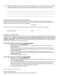 Application for the Military Family Relief Fund - Deployment Related Expenses - Colorado, Page 4