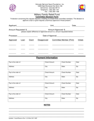 Application for the Military Family Relief Fund - Deployment Related Expenses - Colorado, Page 6