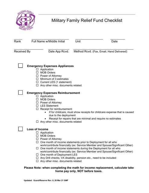 Application for the Military Family Relief Fund - Pay Differential - Colorado Download Pdf