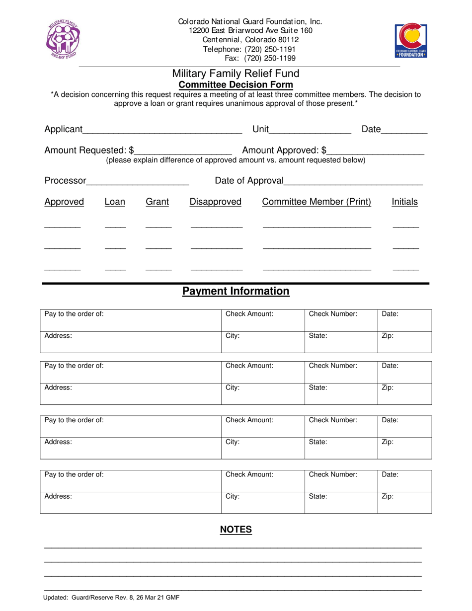 Application for the Military Family Relief Fund - Pay Differential - Colorado, Page 6