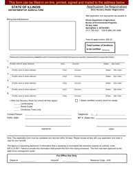 Document preview: Application for Nursery Dealer Registration - Illinois, 2022