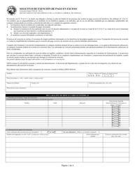 State Formulario 57026 Solicitud De Exencion De Pago En Exceso - Indiana (Spanish)