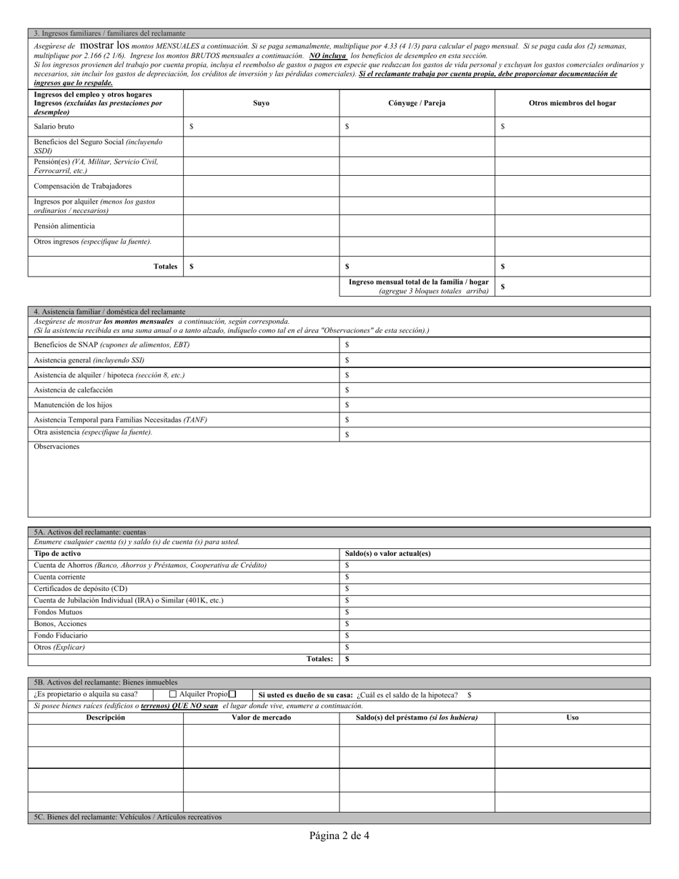 State Formulario 57026 Solicitud De Exencion De Pago En Exceso - Indiana (Spanish), Page 2
