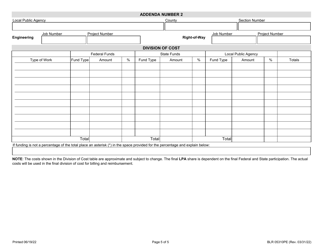 Form BLR05310PE Joint Funding Agreement Pe/Row for State-Let Construction Projects - Illinois, Page 5