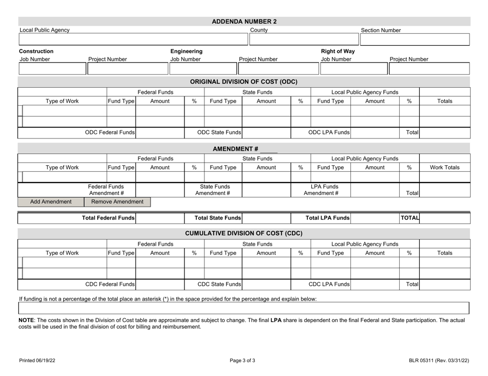Form BLR05311 Local Public Agency Amendment - Illinois, Page 3