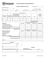 Form BLR14222 Local Public Agency General Maintenance - Illinois
