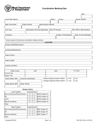 Form BLR22410 Coordination Meeting Data - Illinois