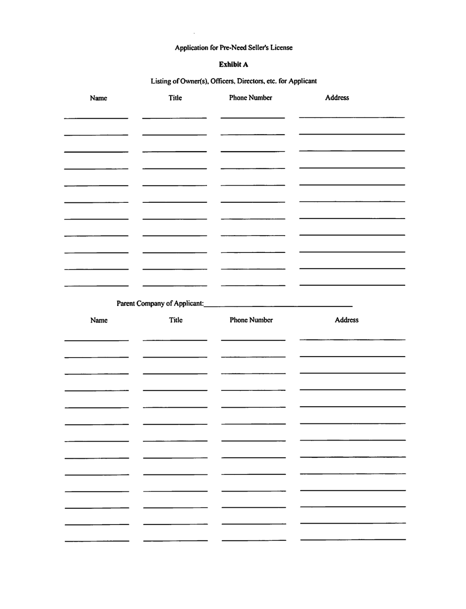 Application for Initial / Renewal License for Pre-need Seller Pursuant to the Nebraska Burial Pre-need Sales Act - Nebraska, Page 3
