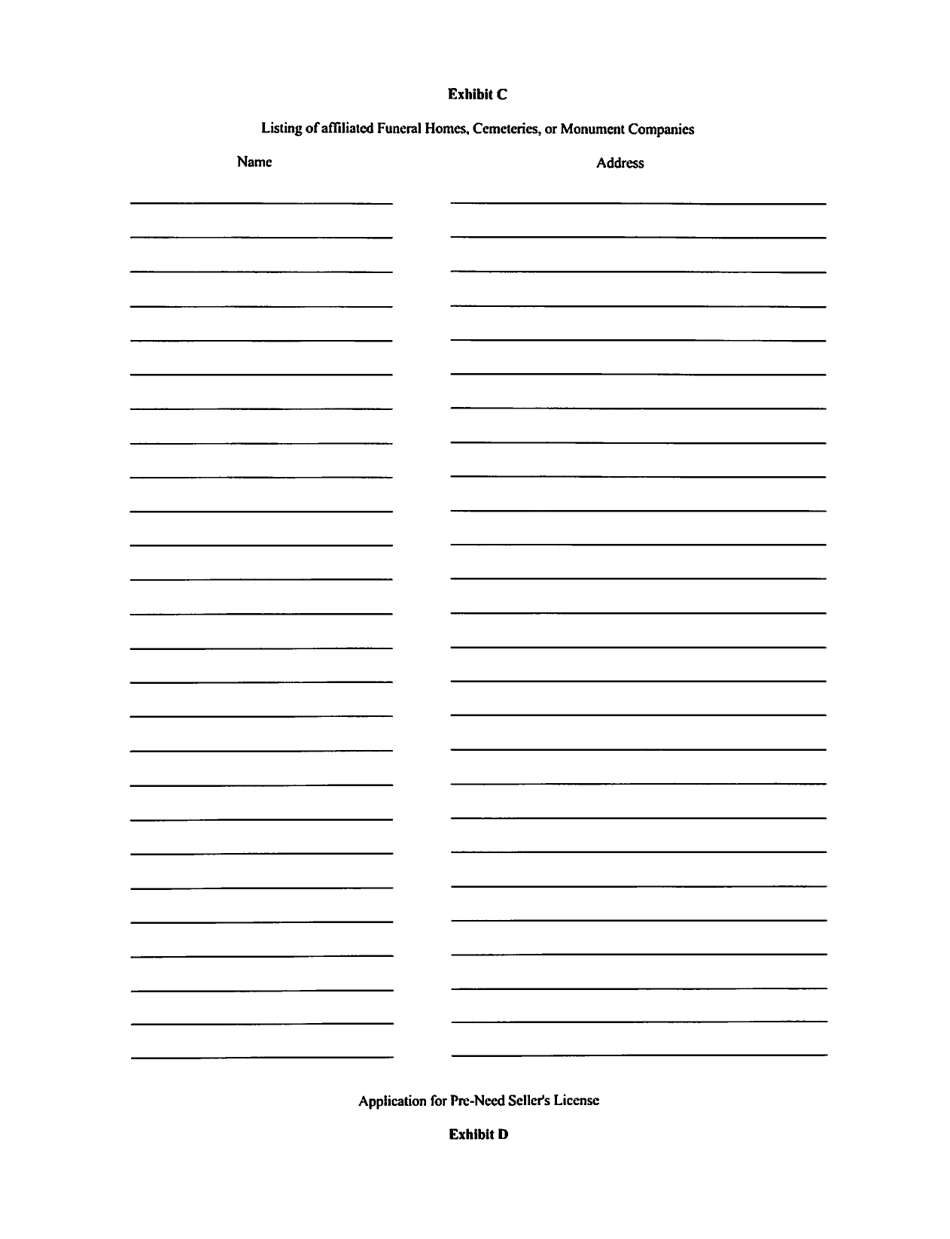 Application for Initial / Renewal License for Pre-need Seller Pursuant to the Nebraska Burial Pre-need Sales Act - Nebraska, Page 5