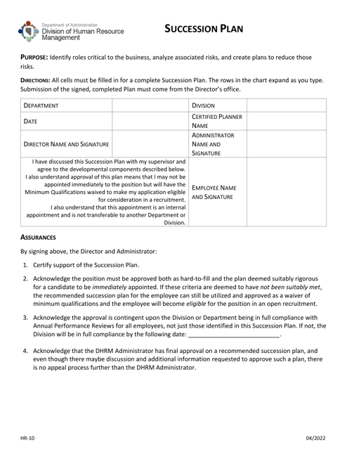 Form HR-10  Printable Pdf