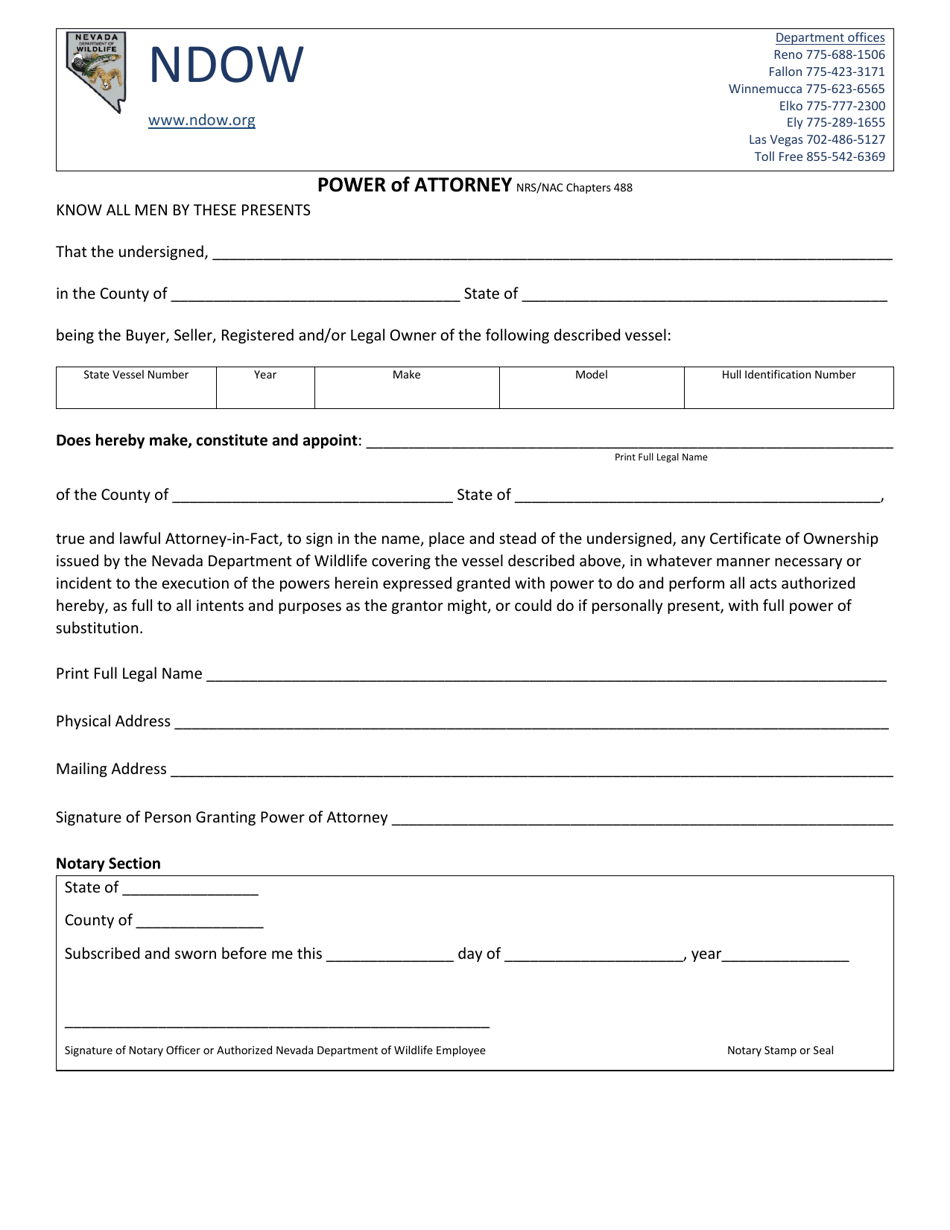 Nevada Power of Attorney - Fill Out, Sign Online and Download PDF ...