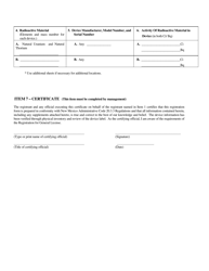 Radioactive Material General License Registration Application - Small Uranium Thorium Water Filtration Systems - New Mexico, Page 2