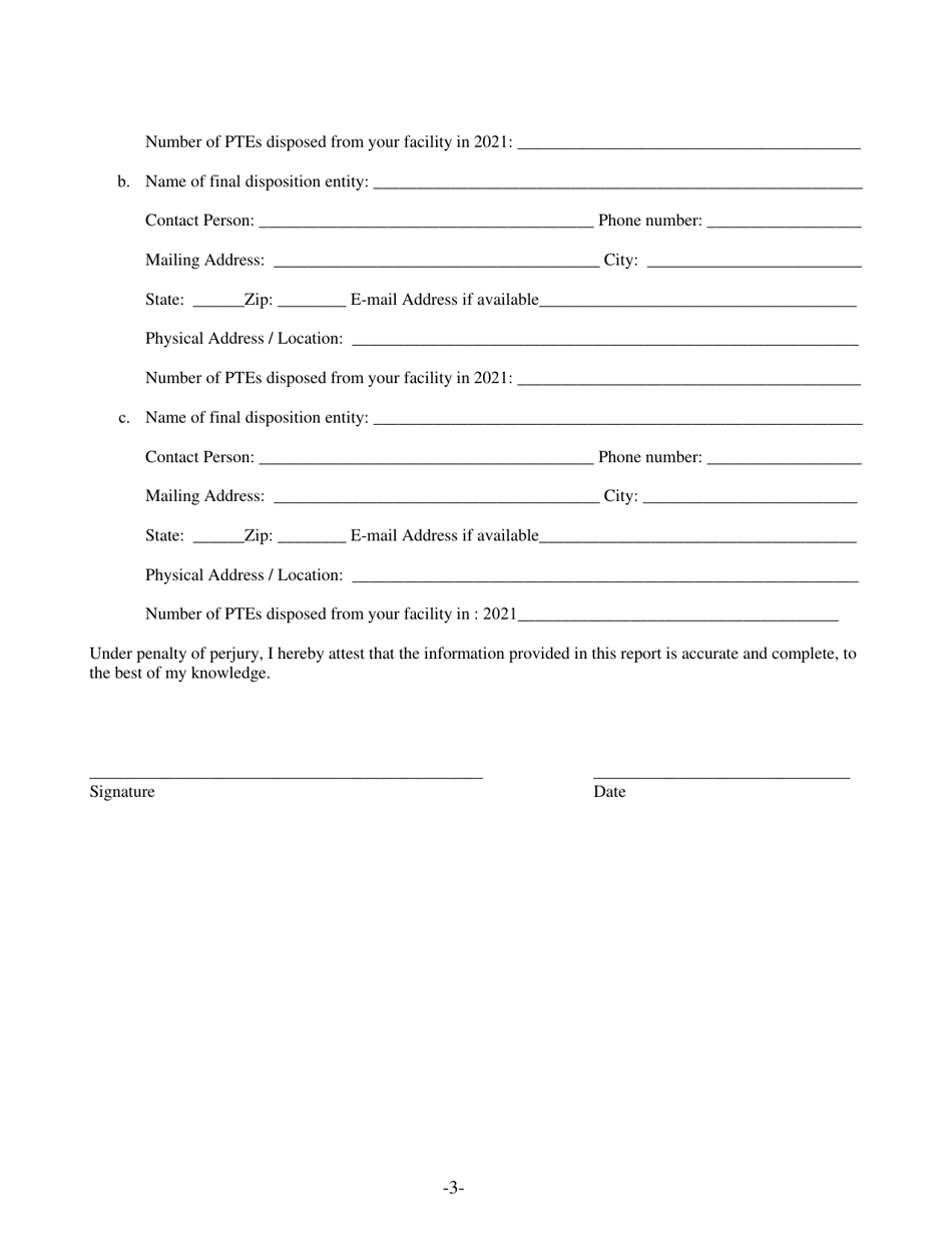 Annual Report Form - Tire Recycling Facility - New Mexico, Page 3