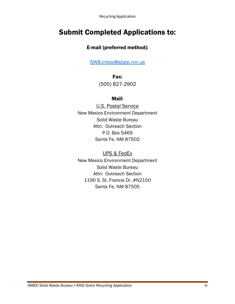 Recycling and Illegal Dumping Grant Application Form - New Mexico, Page 3