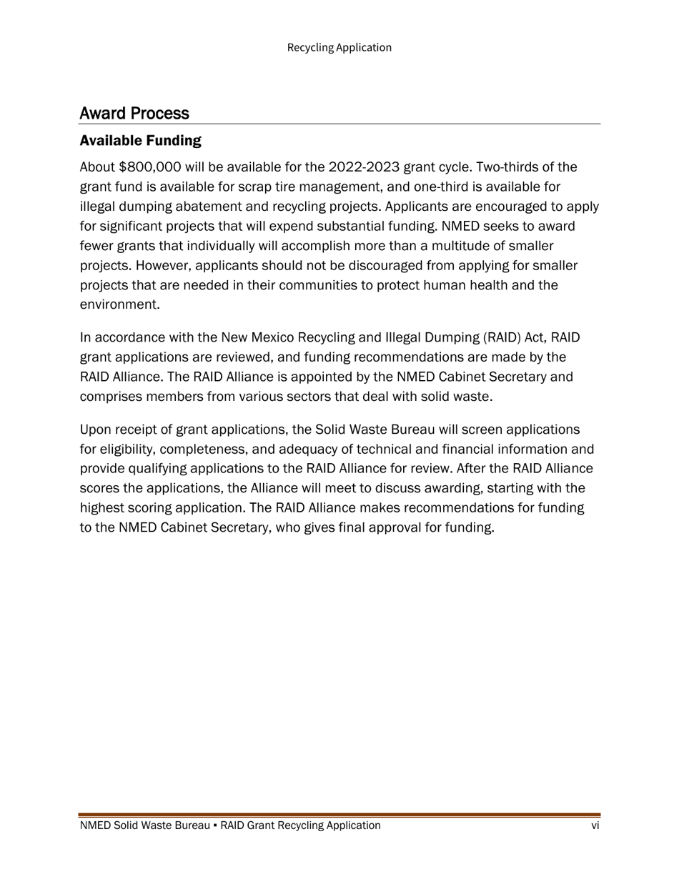 Recycling and Illegal Dumping Grant Application Form - New Mexico, Page 6