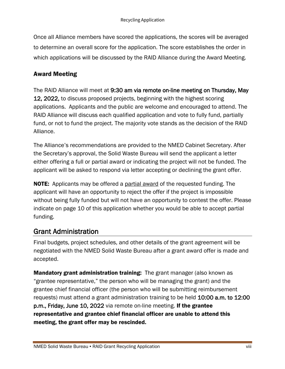 Recycling and Illegal Dumping Grant Application Form - New Mexico, Page 8