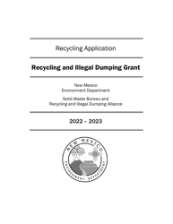 Document preview: Recycling and Illegal Dumping Grant Application Form - New Mexico, 2023
