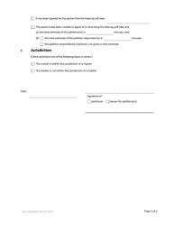 Form F75 Notice of Hearing - British Columbia, Canada, Page 2
