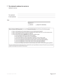 Form F3 Notice of Family Claim - British Columbia, Canada, Page 4