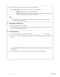 Form F3 Notice of Family Claim - British Columbia, Canada, Page 7