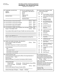 Form ACD-31015 Business Tax Registration Application and Update Form - New Mexico, Page 4