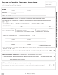 Form PCR970 Request to Consider Electronic Supervision - British Columbia, Canada, Page 2