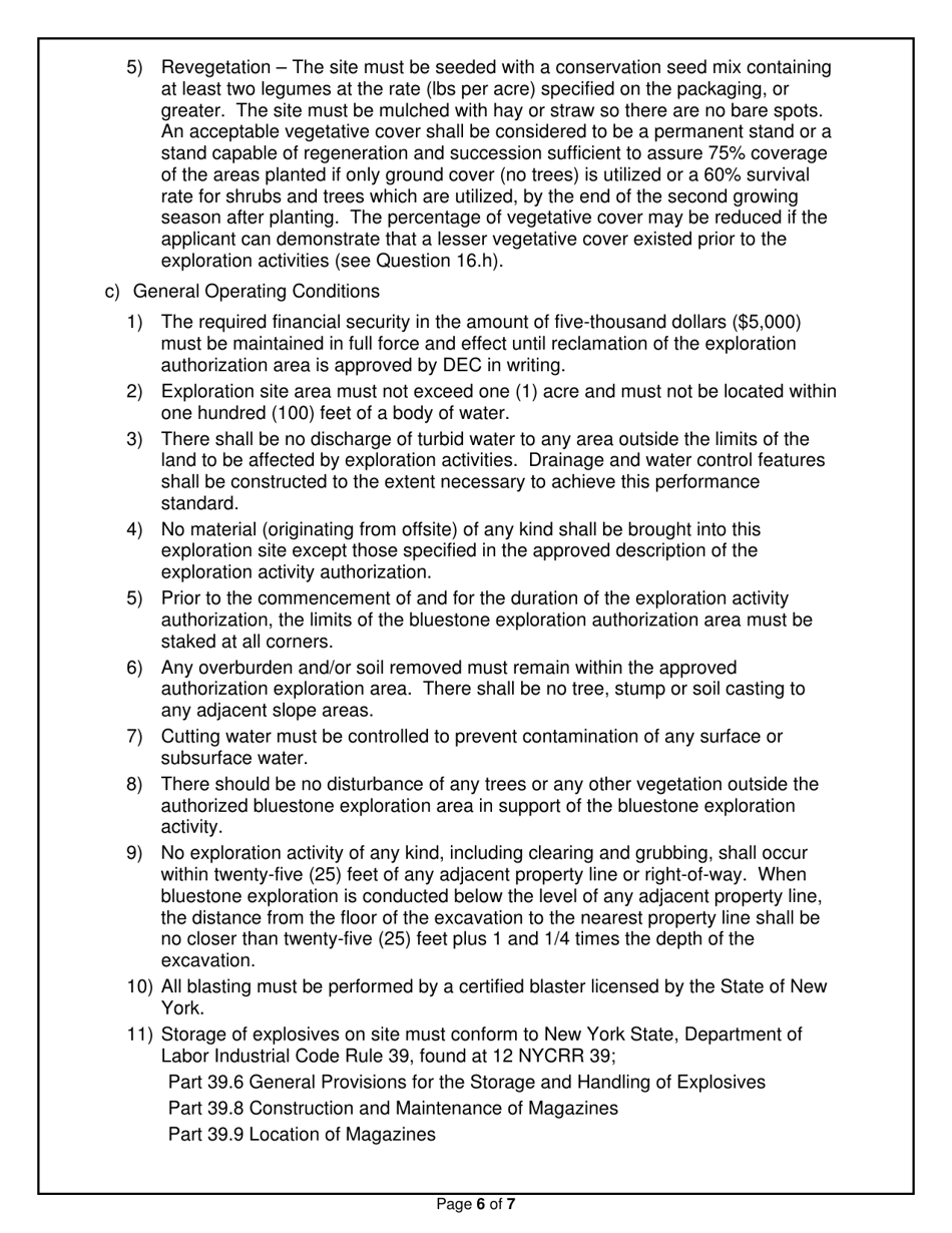 Bluestone Exploration Authorization (Bea) Application - New York, Page 6