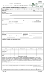 Form 85-16-1 &quot;Application for a.p.i. Well Identification Number&quot; - New York