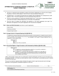Document preview: Form 05-1-1 Affirmation of Acreage Control & Rights in Target Formation - New York