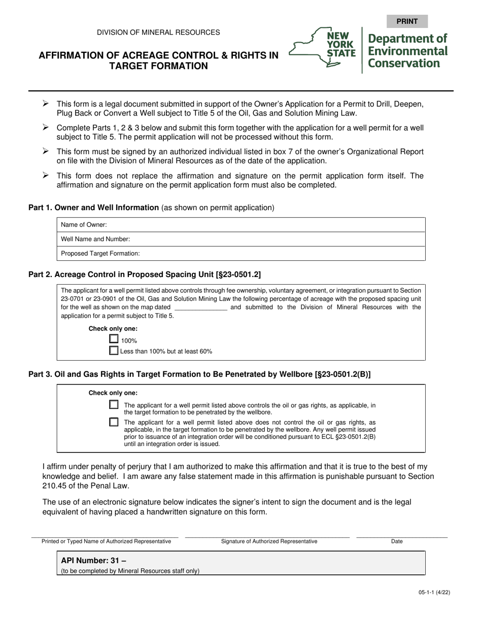 Form 05-1-1 - Fill Out, Sign Online and Download Fillable PDF, New York ...