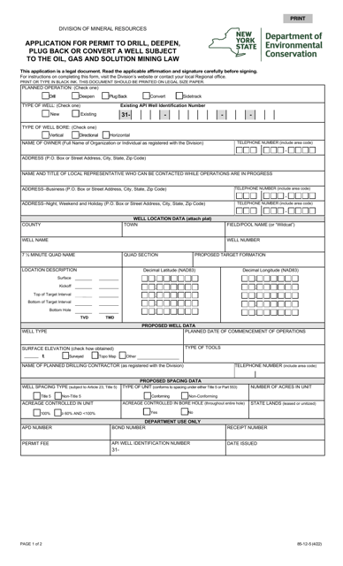 Form 85-12-5  Printable Pdf