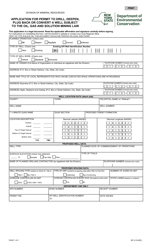 Form 85-12-5 Application for Permit to Drill, Deepen, Plug Back or Convert a Well Subject to the Oil, Gas and Solution Mining Law - New York