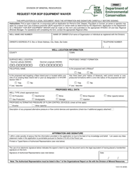 Document preview: Form 14-3-12 Request for Bop Equipment Waiver - New York