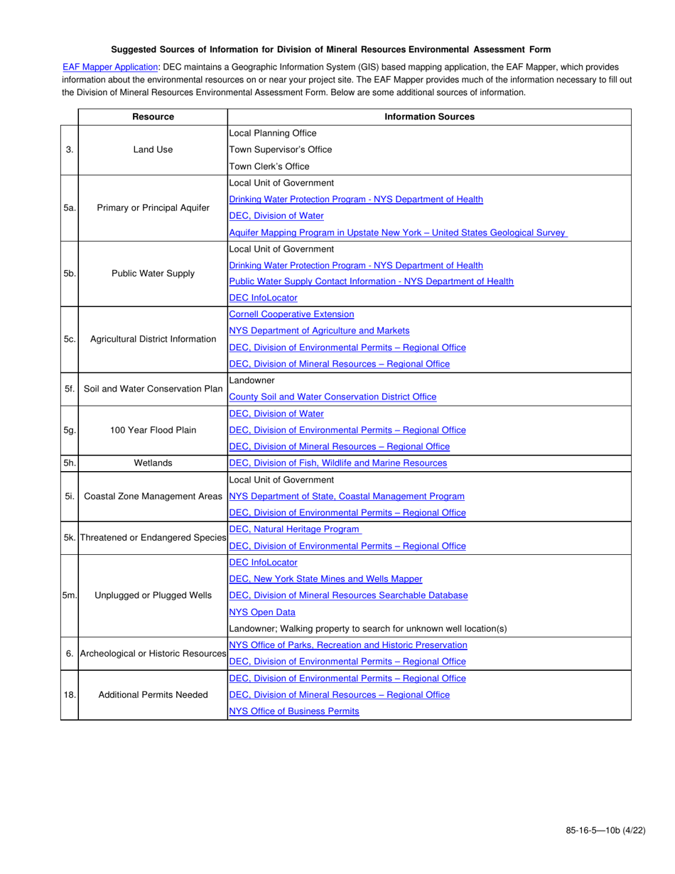 Form 85-16-5-10B Environmental Assessment Form - New York, Page 3
