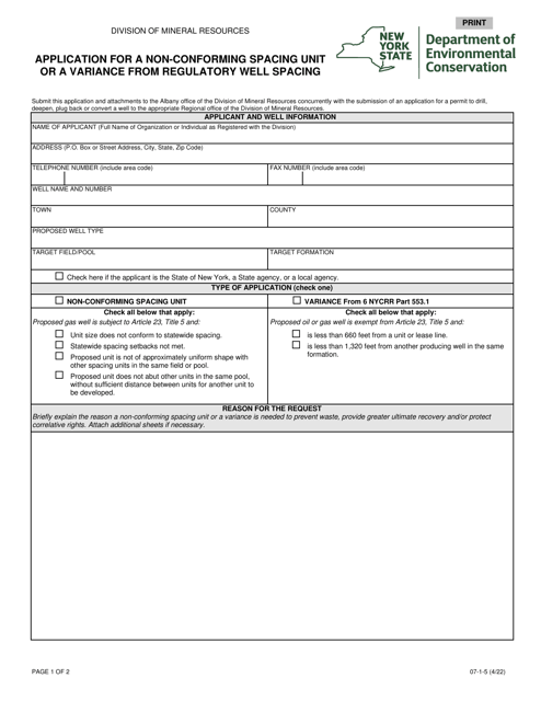 Form 07-1-5  Printable Pdf