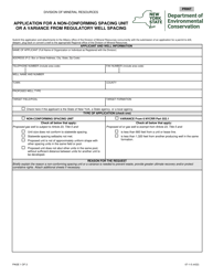 Form 07-1-5 Application for a Non-conforming Spacing Unit or a Variance From Regulatory Well Spacing - New York